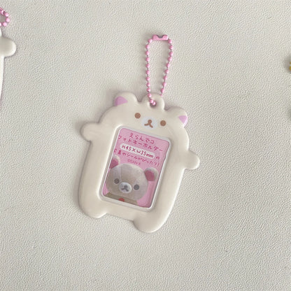 Kawaii Bear Photo Card Keychain