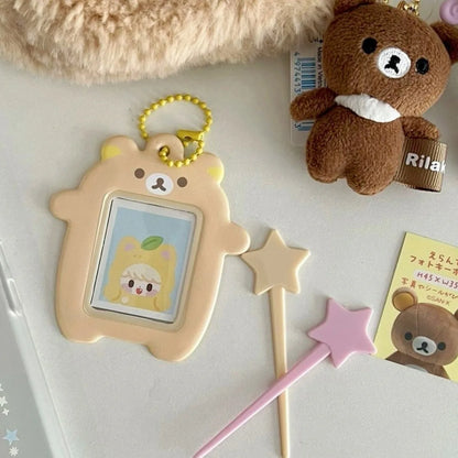 Kawaii Bear Photo Card Keychain