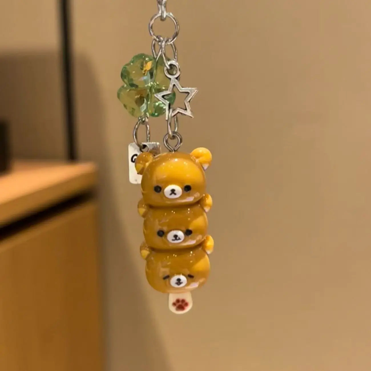 Kawaii Bear Photo Card Keychain