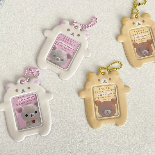 Kawaii Bear Photo Card Keychain