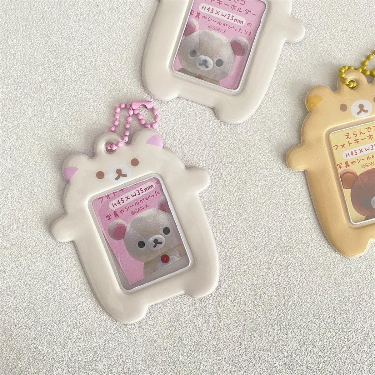 Kawaii Bear Photo Card Keychain
