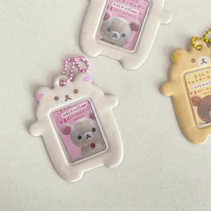 Kawaii Bear Photo Card Keychain